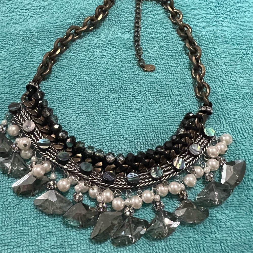 Zara Black and Silver Fringe Necklace